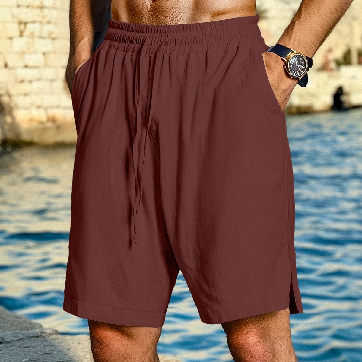 Per uomo Shorts Shorts di Lino Pantaloncini Estivi Shorts da Spiaggia Coulisse Elastico in vita Semplice Comodità Traspirante Lunghezza al ginocchio All'aperto Quotidiano Spiaggia Vacanza Moda Nero del 2025 a $22.99 –P8
