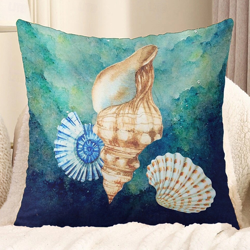 Capa de Almofada Decorativa com Conchas do Oceano 1PC Almofada Quadrada Macia para Sofá Capa de Almofada para Quarto Sala de Estar Cadeira de 2025 por $12.99 –P2