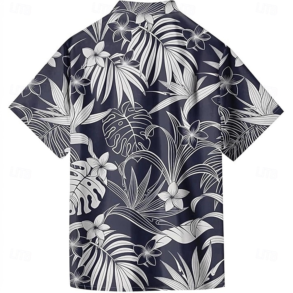 Муж. Пальмовый лист Тропические растения Рубашка Гавайская рубашка Кнопка рубашка С короткими рукавами Гавайский Отпуск Праздники Одежда для пляжа Лето Весна Отложной 3D печать рубашки с воротником 2025 - $23.99 –P4