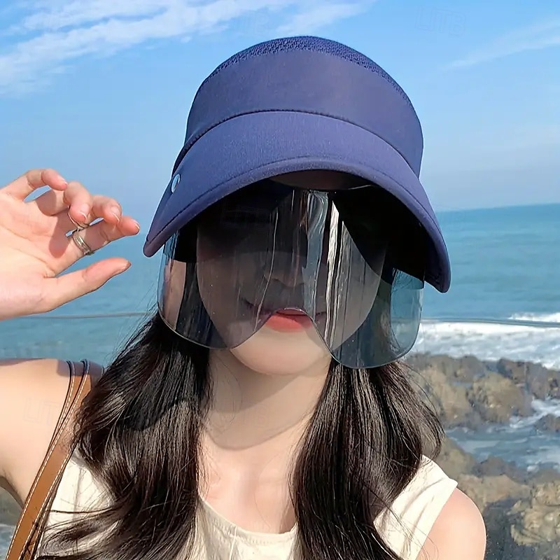2025年 保護マスクと取り外し可能なゴーグル付きのレディース夏用つば広サンハット - UVカットの通気性ポリエステルでハイキング、キャンプ、アウトドアアドベンチャーに最適 コレクション – $34.99 –P4