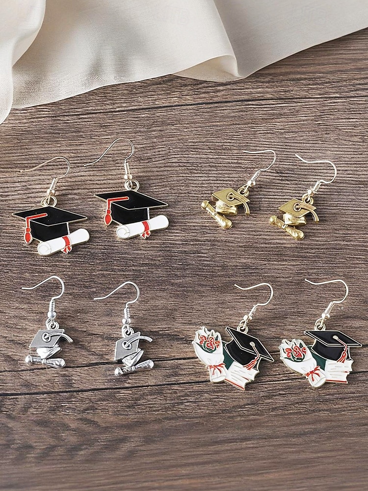 cercei cu șapcă de absolvire și diplomă – bijuterii email distractive pentru femei și fete – accesoriu clasa 2025 pentru petreceri, ceremonii și cadouri de absolvire 2025 - $7.99 –P5