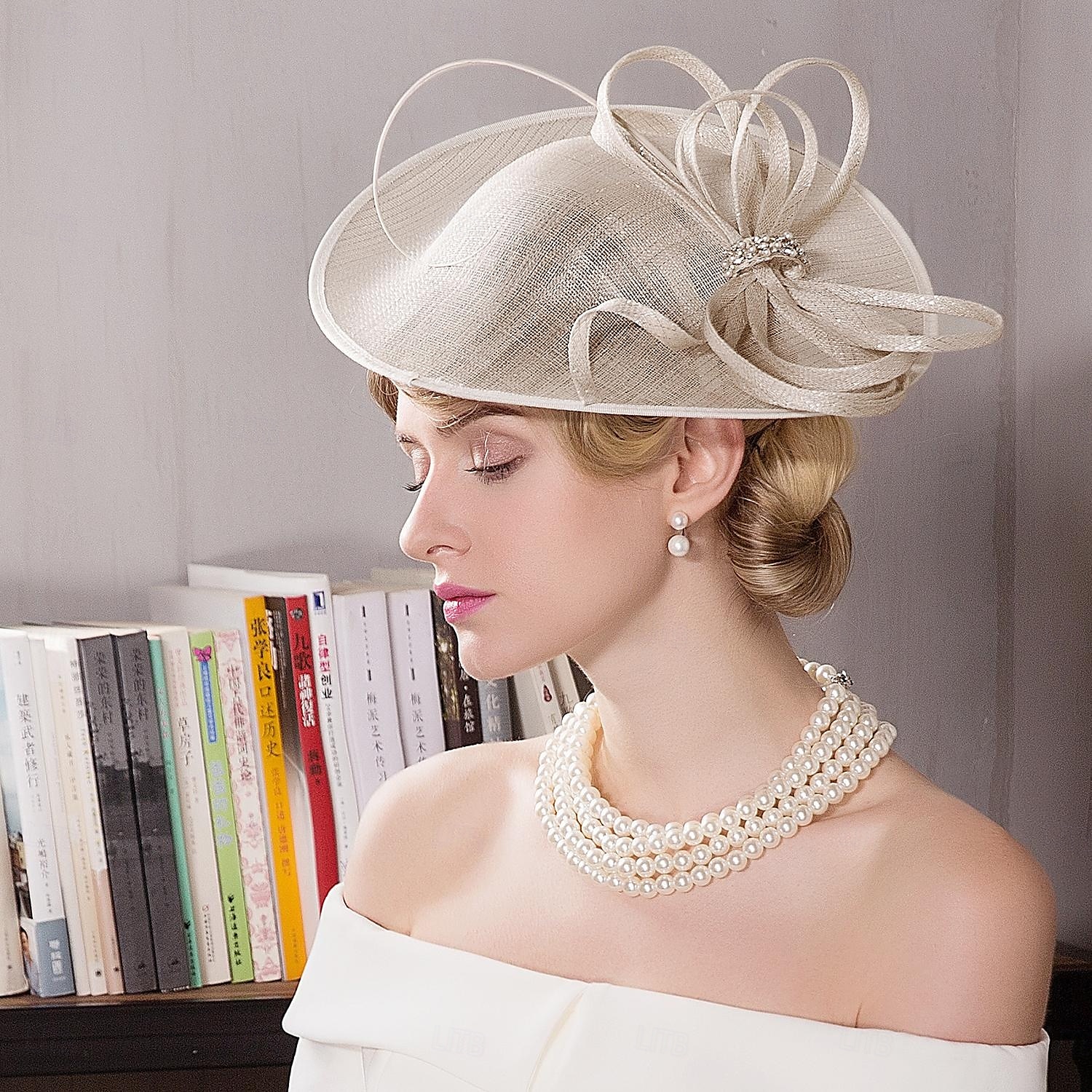 Linfrø / Strass / Fjær Kentucky Derby-hatt / fascinators / Hatter med Blomster 1 stk Bryllup / Spesiell Leilighet / Te Fest Hodeplagg 2025 - $85.99 –P3
