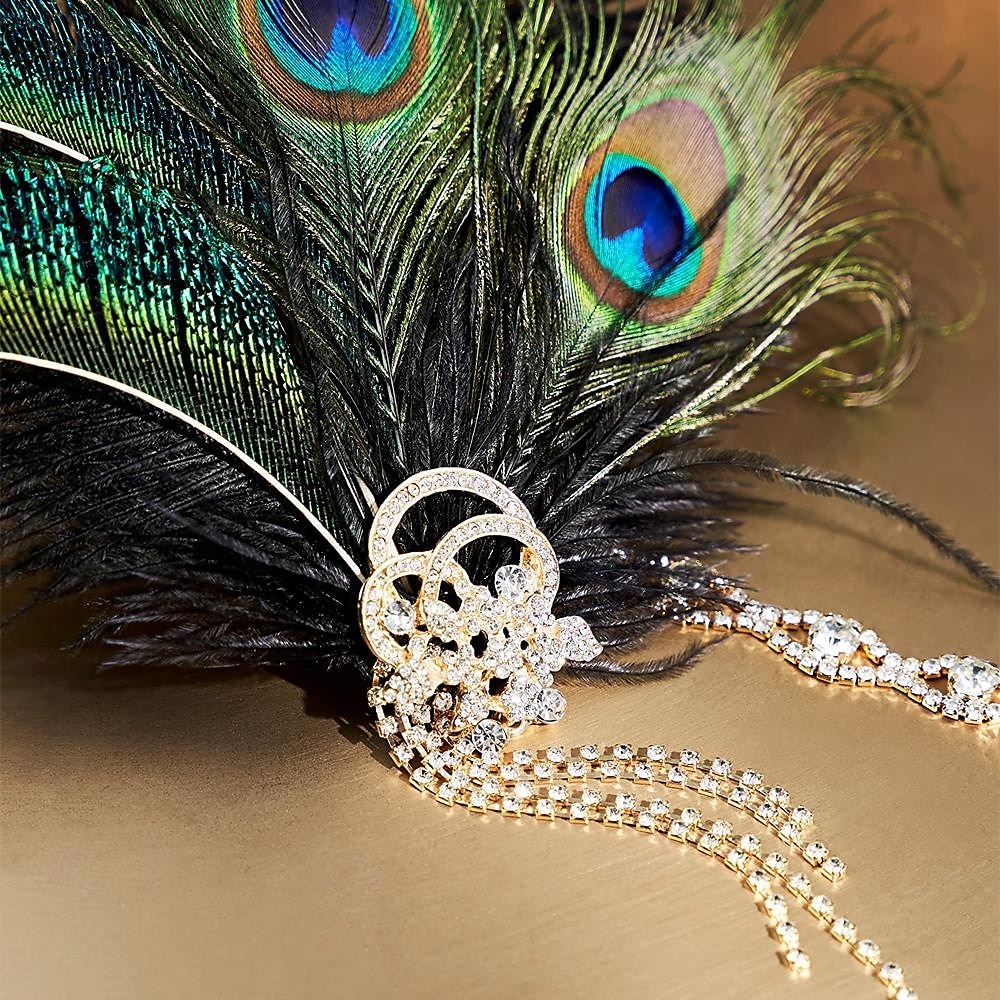 A nagy Gatsby Flapper fejpánt Gyöngyös karkötő Fülbevaló A nagy Gatsby Toll Retro Csillogó glitter Női Farsang Valentin nap Álarcos mulatság Party estélyi viselet Álarcos mulatság Fesztivál Felnőttek 2025 - $17.49 –P14