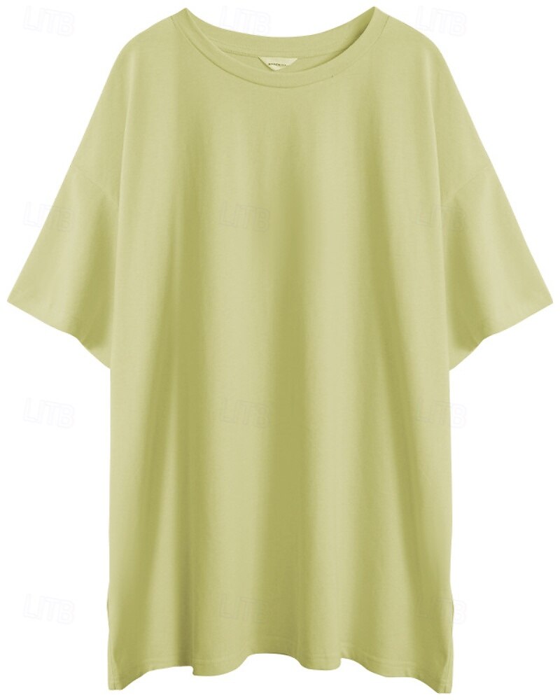 Femmes Chemise en lin Chemisier Uni Occasionnel Manche Courte Col ras du cou Hauts Réguliers Quotidien Fête Sortir Noir Jaune Rose Claire Abricot Été de 2025 ? $30.99 –P9
