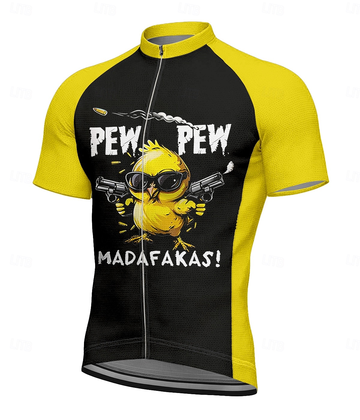 Voor heren Wielrenshirt Korte mouw Fietsen T-shirt Kleding Bovenlichaam met 3 achterzakken UV-bestendig Ademend Sneldrogend Rits Aan De Voorzijde Geel Sport Kleding 2025 - $28.99 –P1