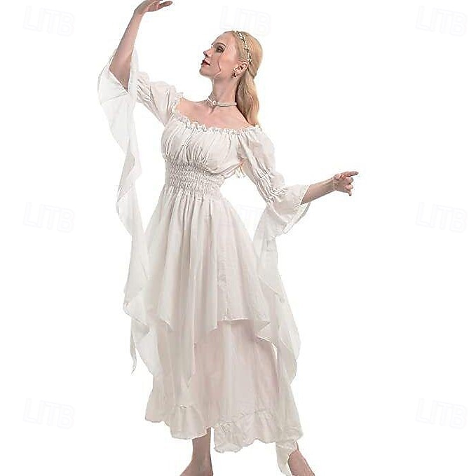 Retrò Vintage Rococò Punk & Gotico Vestito Abito ispirato alla Reggenza Manica a Campana Manica a Palloncino Vichingo Elfico Costume Per donna Celtico Costumi da pirata Fantasia Halloween Carnevale del 2026 a $48.99 –P8