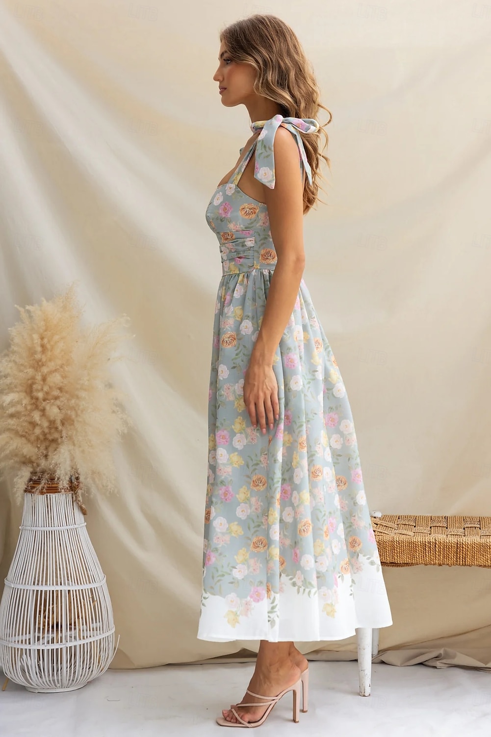 Retró 1950-es Rockabilly Maxi Ruhák Flare ruha Cottagecore Virágos Női Vakáció Hazaérkezés Buli és este Felnőttek Ruha Nyár 2025 - $35.99 –P8