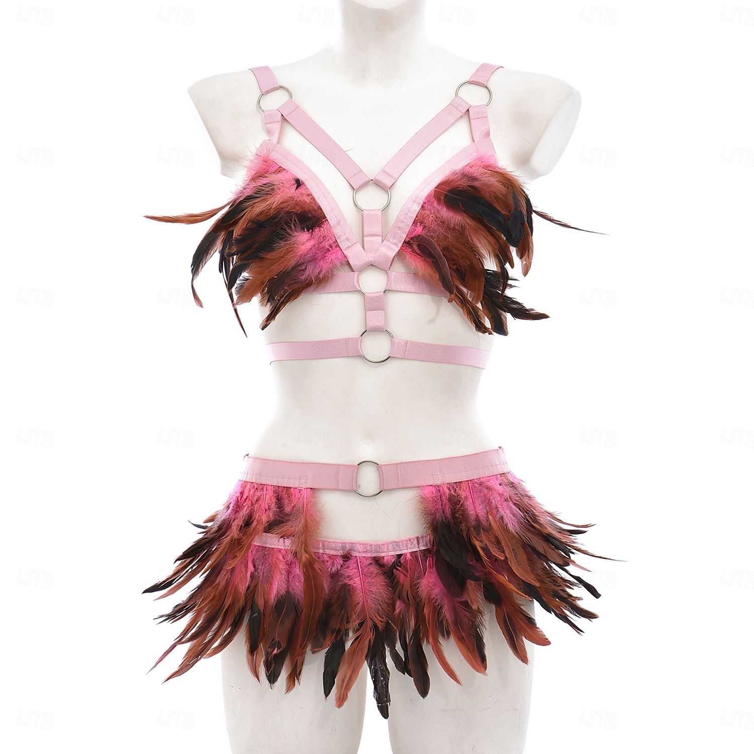 Húzza királynő Halloween Felszerelések Alsónemű Feather Bralette Büszkeség Szivárvány Szexi jelmez Felnőttek Női Mindszentek napja Farsang Pride Parade Büszkeség hónapja Egyszerű Halloween jelmezek 2025 - $30.99 –P9