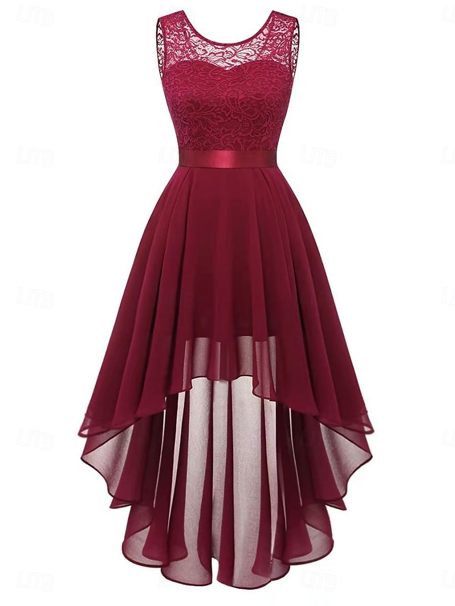 Rochie mini de damă rochie în linie A rochie din tull elegantă petrecere cocktail nuntă petrecere în aer liber ajustare regulată grafică fără mâneci gât rotund roz vin khaki gri vară primăvară 2025 - $46.99 –P2