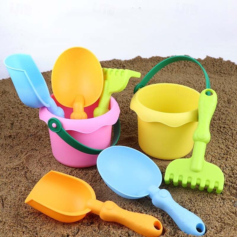 4/8 pakker strandsandspader sett  & nettingpose strandleker for barn sommer sandbøtter for barnecruise på stranden 2025 - $16.99 –P1