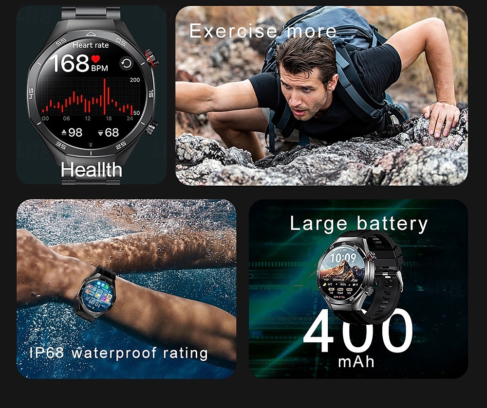 IMOSI Men's Smart Watch 1.52 Bluetooth Call Music Sport Heart Rate Monitor 400mAh Battery Compatible with Android & iOS 2025 - $56.99 –P2