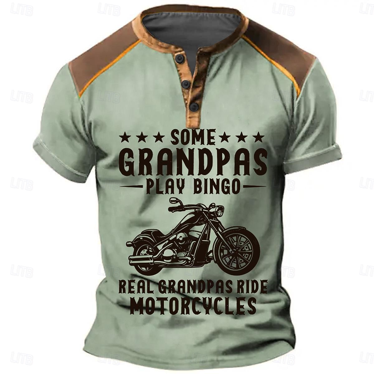 Homme Moto papy T-shirt Chemise Henley Manche Courte Impression 3D Mode Occasionnel street style Occasionnel Quotidien Sport en Plein Air Printemps & Été Bleu Rose Claire Vert Kaki Henley T-shirt de 2026 ? $22.99 –P8
