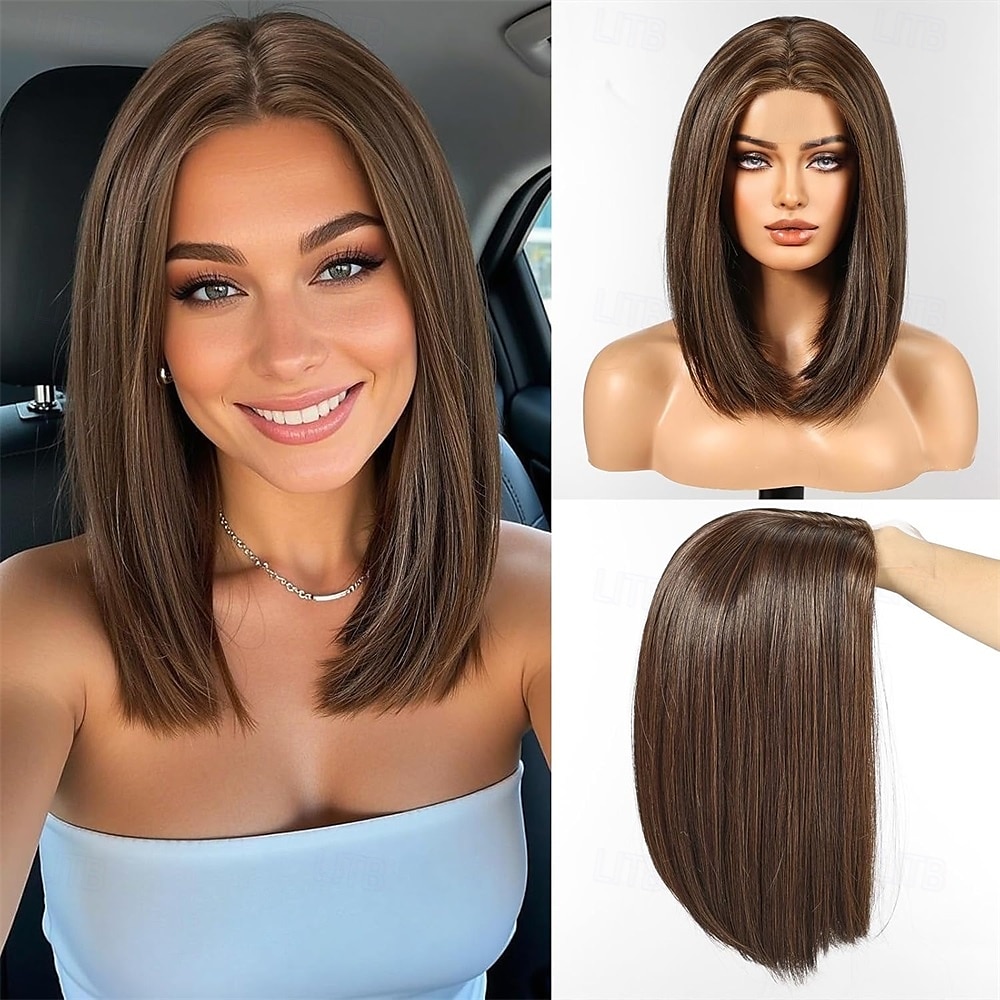 Bob Wigs for Women Middle Part Bob Style Heat Resistant Fibre Synthetic Heat Resistant Wigs Ligt Brown Color 2025 - $25.99 –P7