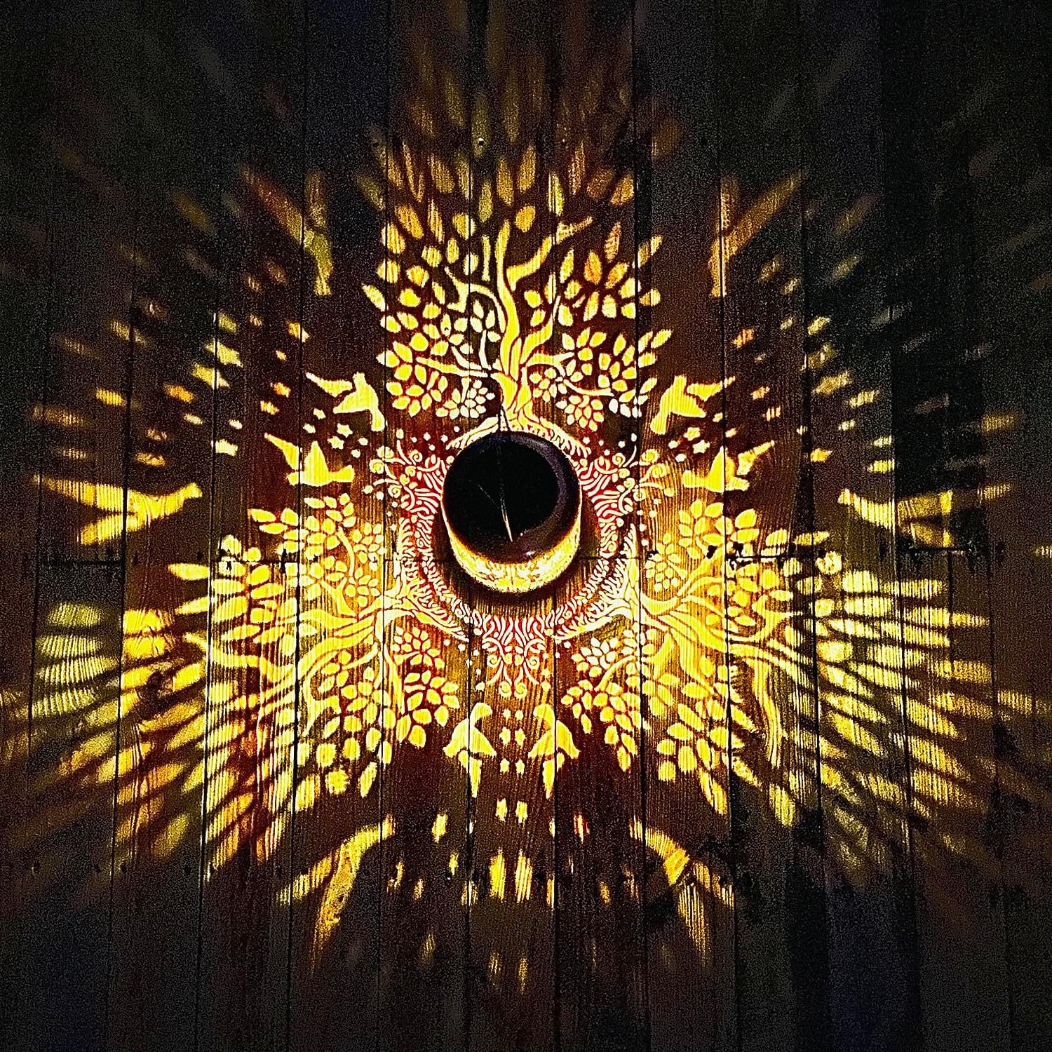 Solar-Hängelaternen mit Lebensbaum-Motiv für den Außenbereich, wasserdichte LED-Solarleuchten, dekorative Laternen aus Metall für Garten, Terrasse, Hof, Hinterhof, Hofdekoration, einzigartige 2026 - $19.99 –P2