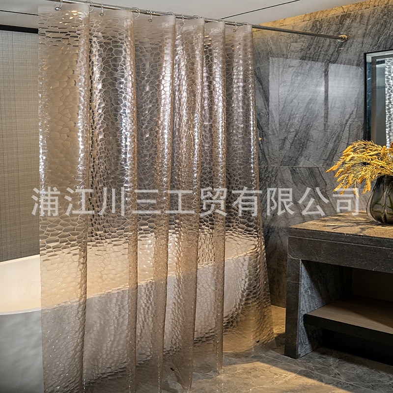 Shower Curtain PEVA Waterproof Mould Proof&Mildew Resistant Bathroom Curtains with Hooks Easy Installation Quick-Drying 180cm*180cm(70"*70") 2025 - $16.99 –P10