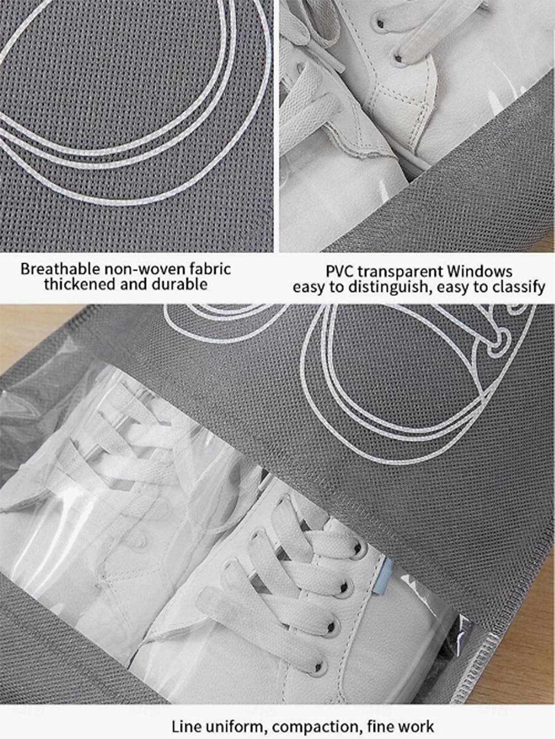 5/10 peças de bolsas para sapatos de viagem, organizador transparente à prova d'água e poeira para armazenamento de sapatos para bagagem, bolsa portátil para sapatos para viagens de negócios e férias de 2026 por $9.99 –P4