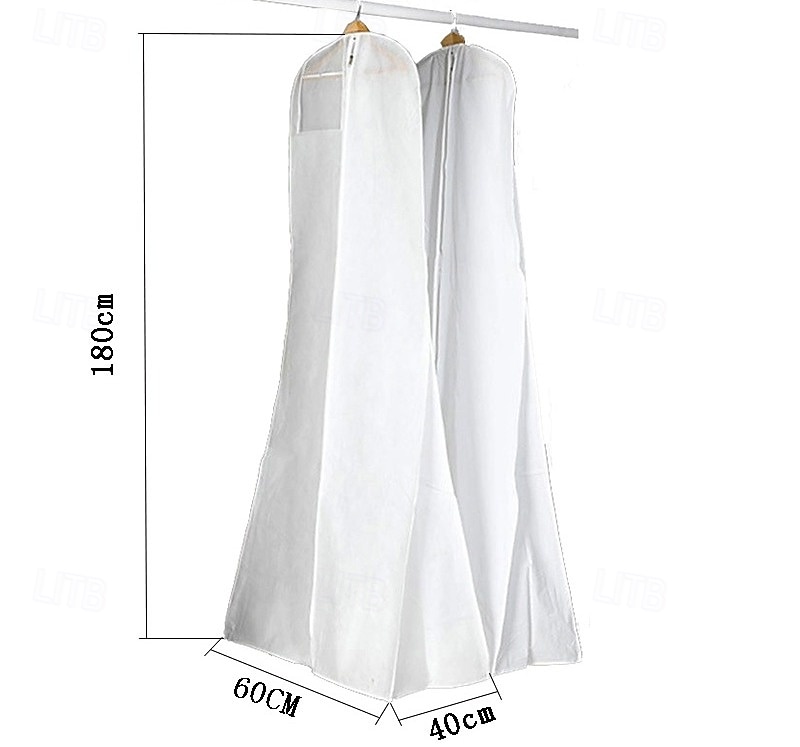 Wedding Dress Garment Bag for Mermaid Gowns, 72" Non-Woven Dustproof Cover, Breathable Storage Bag for Bridal Gowns, Coats, Evening Dresses, White, 180x80x22cm 2026 - $12.99 Wedding Dress Garment Bag for Mermaid Gowns, 72" Non-Woven Dustproof Cover, Breathable Storage Bag for Bridal Gowns, Coats, Evening Dresses, White, 180x80x22cm 2026 - $12.99