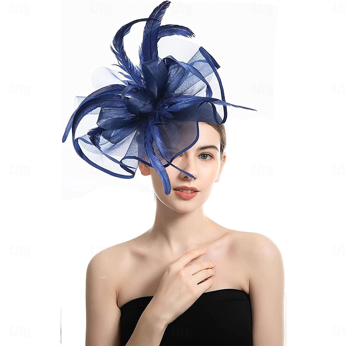 kvinner fascinator blomst fjær hatt teselskap for derby cocktail bryllup kentucky fascinators hatt en himmelblå 2025 - $37.99 –P7