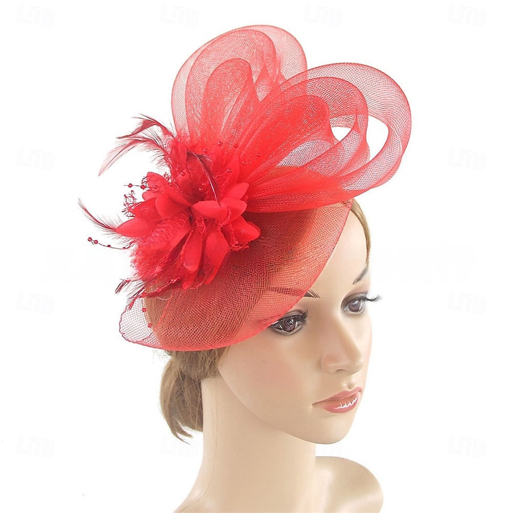 Pălărie Fedora din Tulle cu Pene Pălărie de Nuntă Petrecere de Seară Petrecere Teafă Cursă de Cai Cocktail Vintage Drăguță cu Accesorii cu Pene 2025 - $14.99 –P1