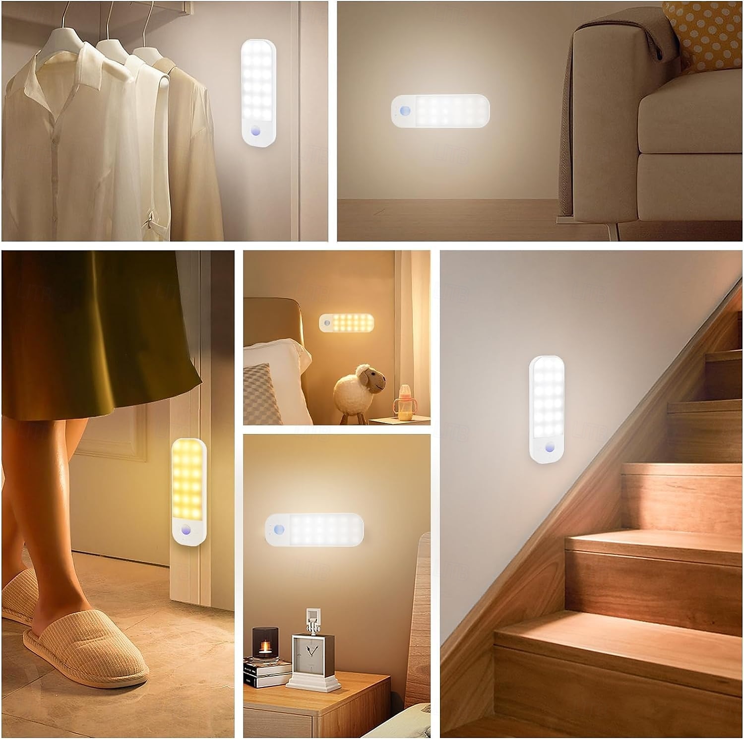 1 luce con sensore di movimento, batteria ricaricabile, installazione magnetica, mobiletto per bagno, corridoio, cucina, luce con sensore per camera da letto del 2025 a $10.99 –P2