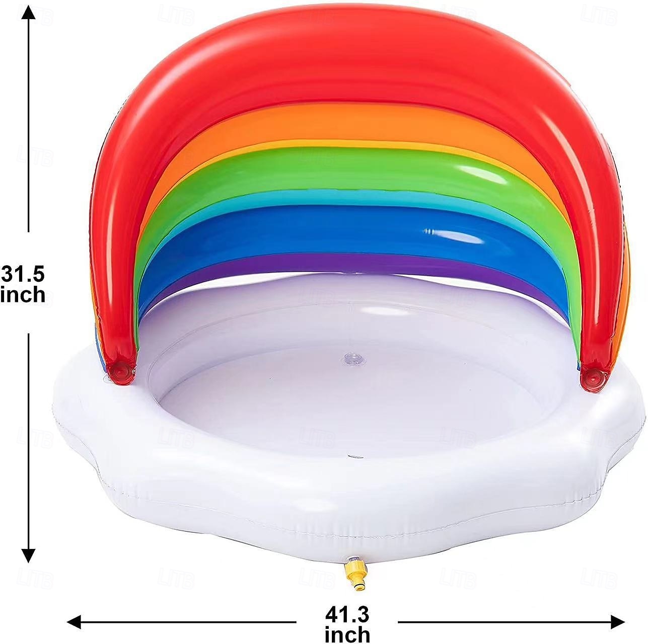 Inflatable Sprinkler Baby Pool with Canopy Rainbow Kiddie Pool Wading Pool for LearningInfant Water Pool ToysOutdoor Swimming Pool for Kids 2025 - $70.99 –P2