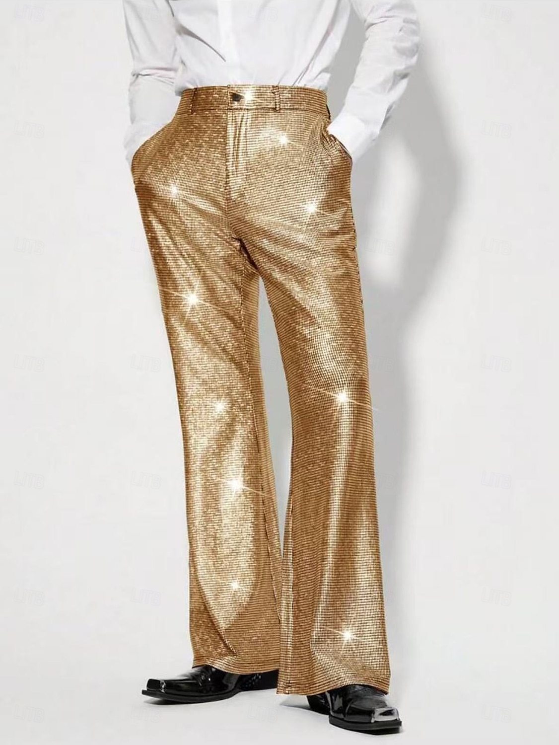 Retrò Vintage Anni '70 Anni '80 Pantaloni a zampa d'elefante Disco Vernice in lattice lucido Metallico Paillettes Per uomo Halloween Carnevale Parata dell'Orgoglio Mese dell'orgoglio Adulti Pantaloni del 2025 a $32.99 –P1