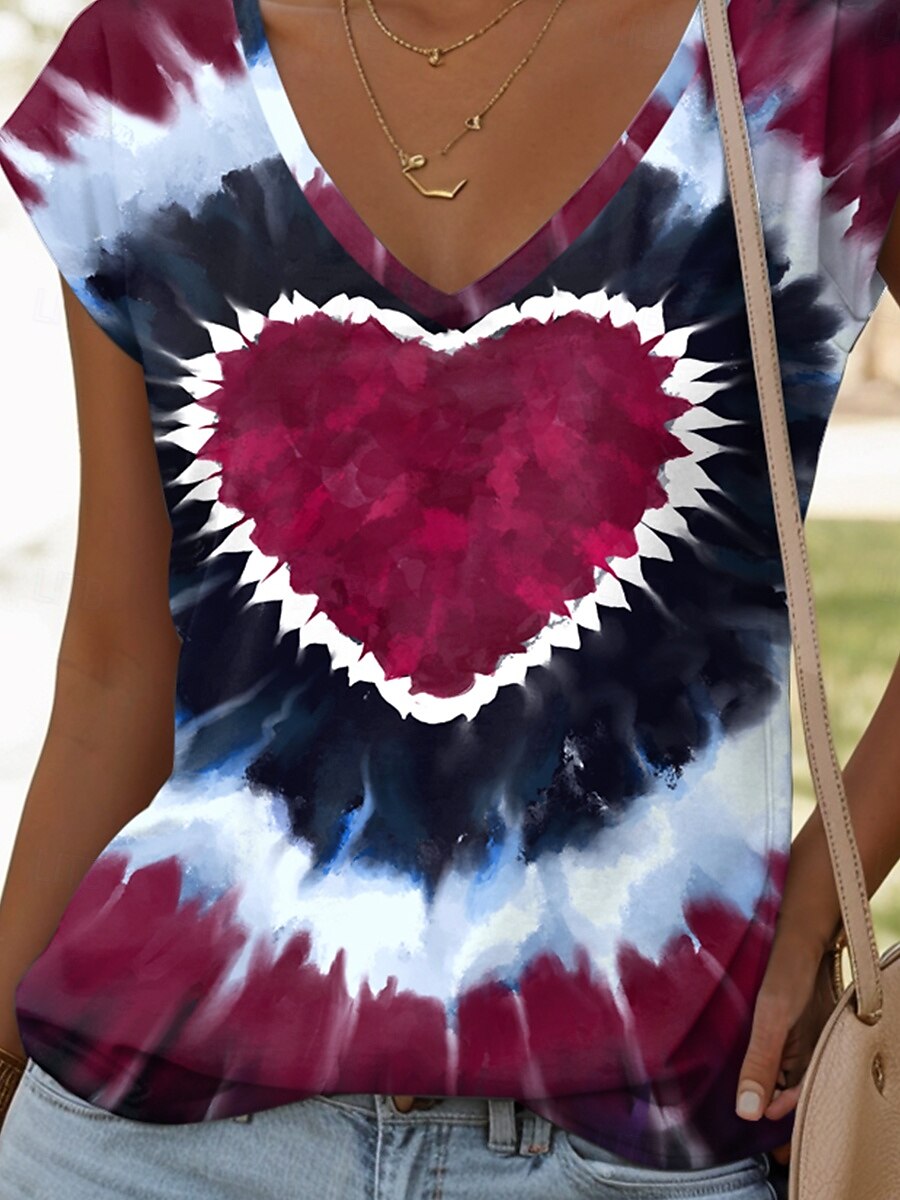 Dame Camisole Tank Top Grafisk Batikkfarget Tropisk Stilfull Fritid Ermeløs V-hals Vanlige topper Daglig Trykt mønster Blå Sommer Vår 2025 - $17.99 –P3