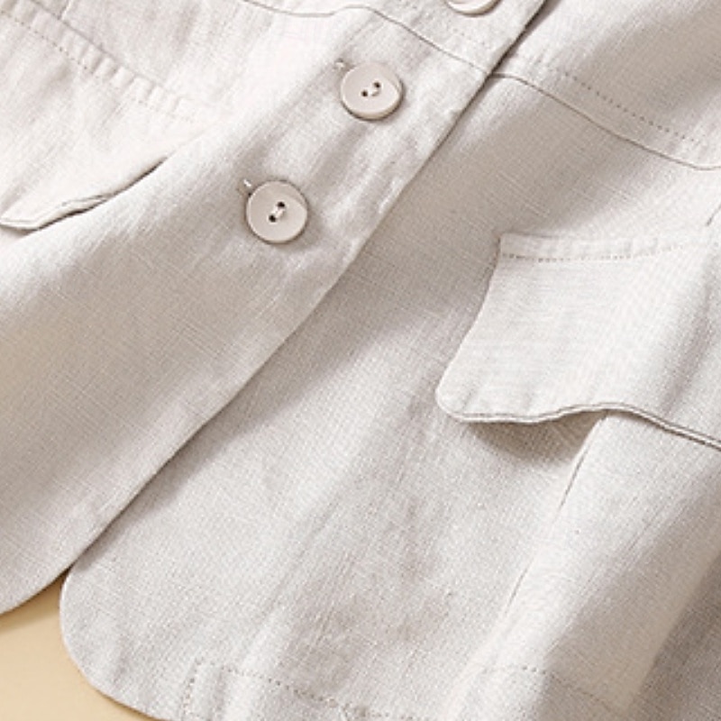 Γυναικεία Λινό από ψεύτικο βαμβάκι Τσέπη Κουμπιά Σκέτο Βασικό Καθημερινό Αμάνικο Λαιμόκοψη V Κανονικά μπλουζάκια Αργίες Εξόδου Μαύρο Πορτοκαλί Πράσινο του τριφυλλιού Χακί Μπεζ Καλοκαίρι 2026 - $22.99 –P12