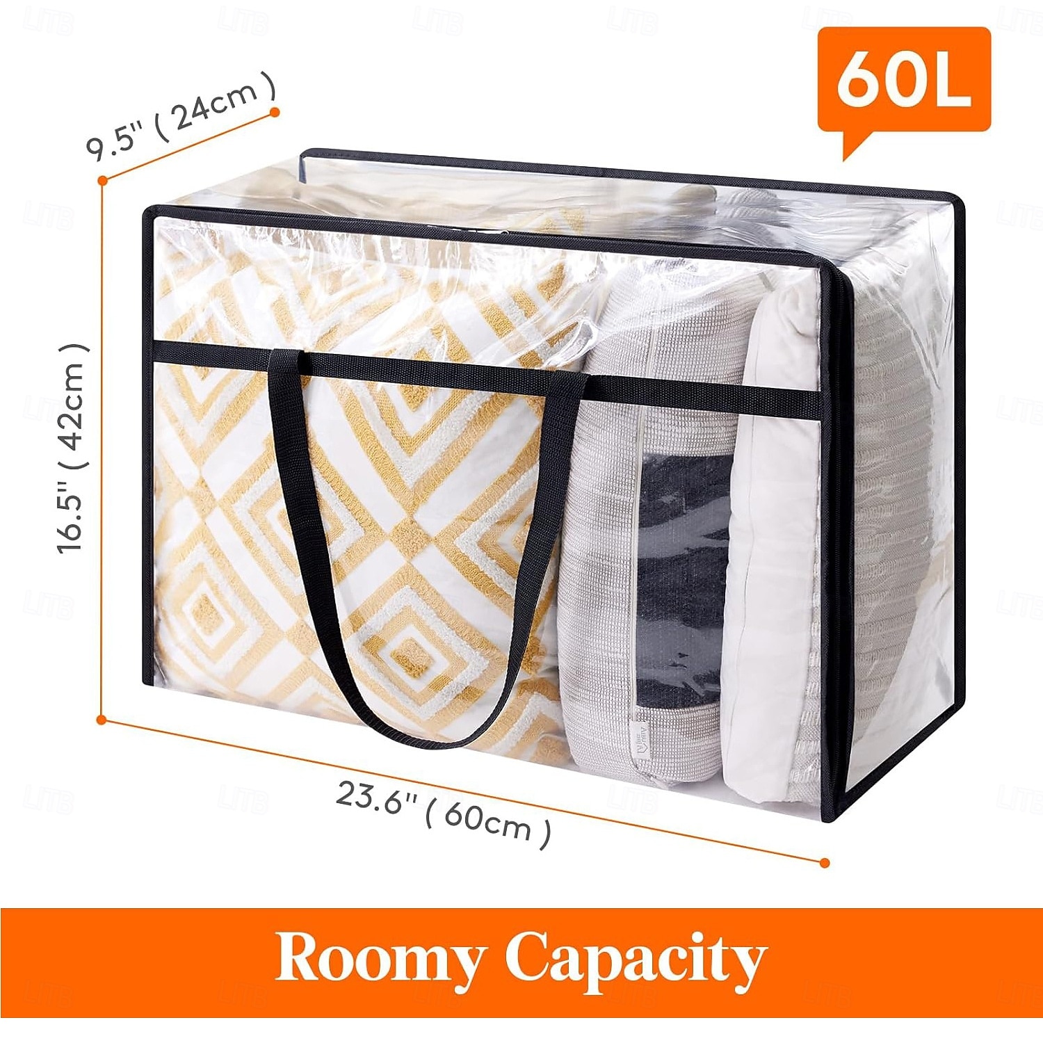 3 прозрачных мешка для хранения одеял с застежкой-молнией, виниловые складные сумки для хранения под кроватью, органайзеры для шкафов и контейнеры для хранения постельных принадлежностей, одеял, 2025 - $25.99 –P3