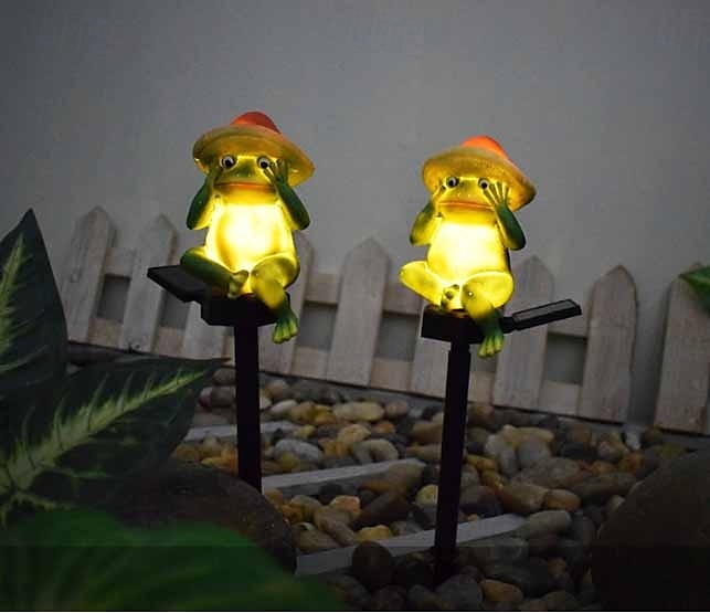 1 stk utendørs sol froskeformet plugg i lys gårdsplass hagesti plen landskap lys atmosfære lys 2025 - $9.99 –P10