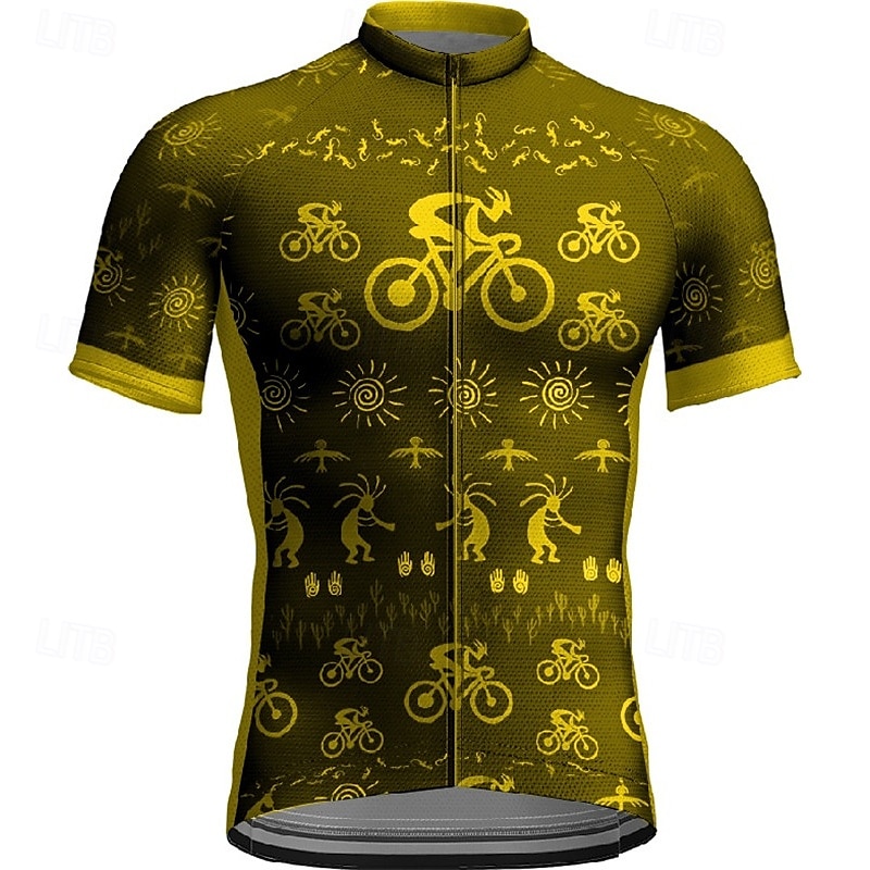 Homme Maillot de cyclisme Manche Courte Cyclisme T-shirt Maillot avec 3 poches arrière VTT Vélo tout terrain Respirant Séchage Rapide Design Anatomique Évacuation de l'Humidité Jaune Rouge Rouge de 2025 ? $25.99 –P12