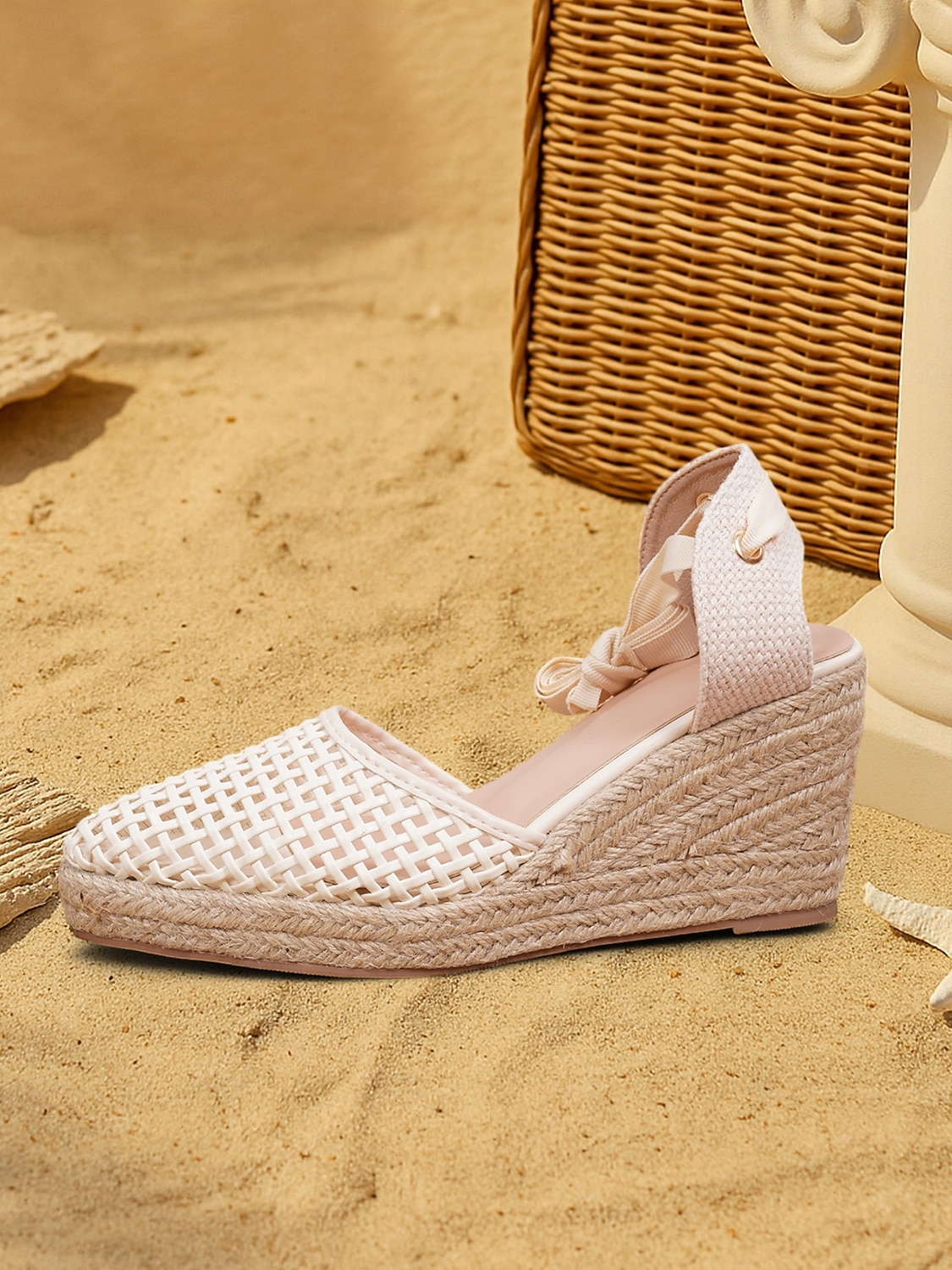 sandálias femininas de cunha espadrille trançadas – sapatos de verão fechados com cadarço para praia, férias e roupas boho de 2025 por $42.99 –P2