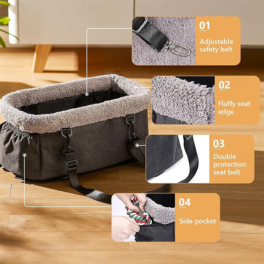 assento de carro para cães pequenos, console central, assento elevatório para animais de estimação com estrutura de metal, assento de carro para animais de estimação com cintos de segurança de de 2025 por $34.99 –P3