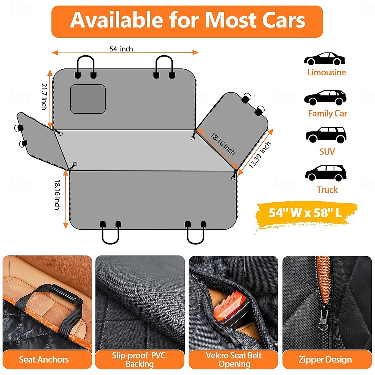 Dog Car Seat Cover for Pets Waterproof Seat Cover Heavy Duty Scratch Proof Nonslip Durable Soft Back Seat Covers for Cars 2025 - $54.99 –P3