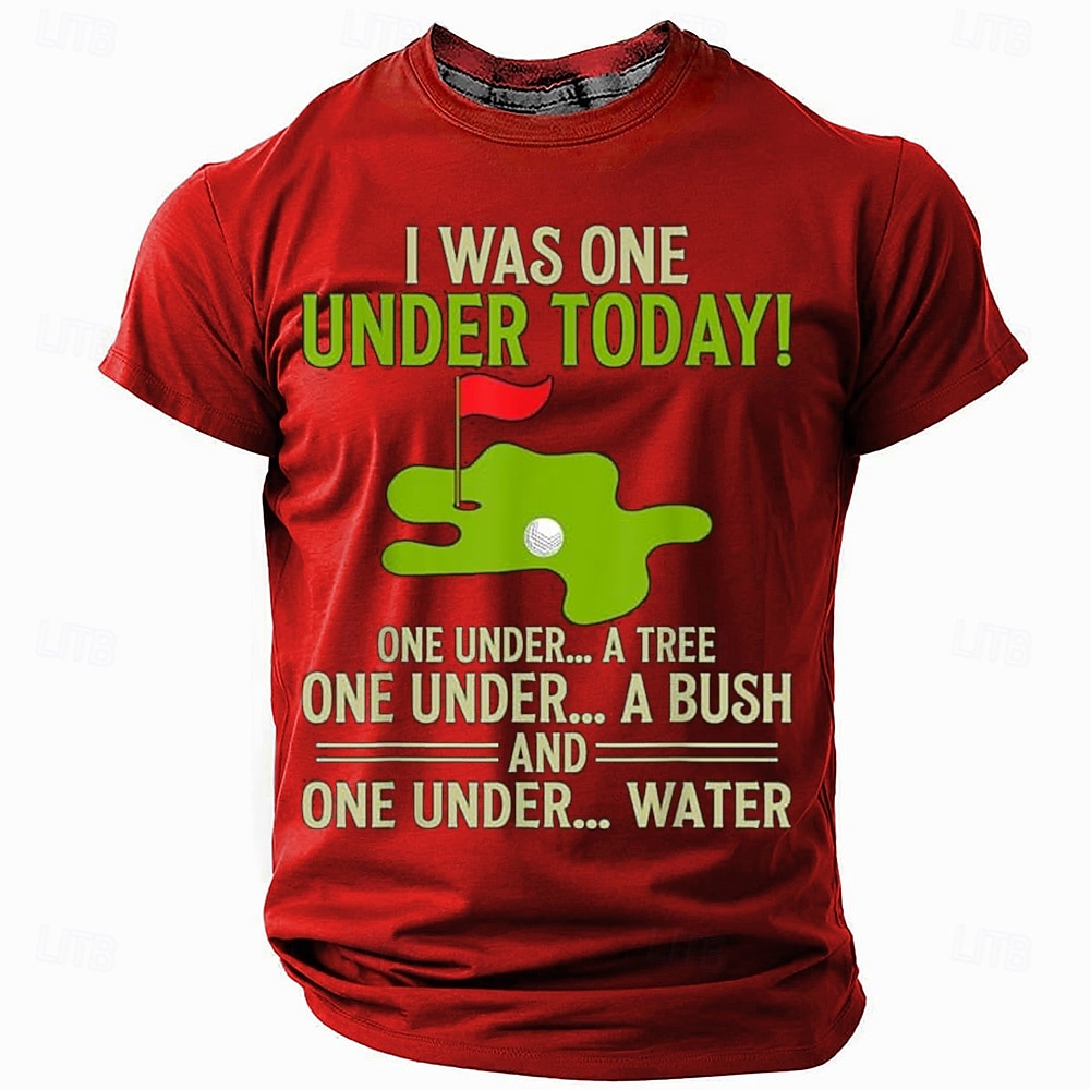 T-Shirt da uomo Divertente umorismo sul golf 'Oggi Ero Uno Sotto' T-Shirt grafica gioco di parole a maniche corte del 2026 a $19.49 –P3