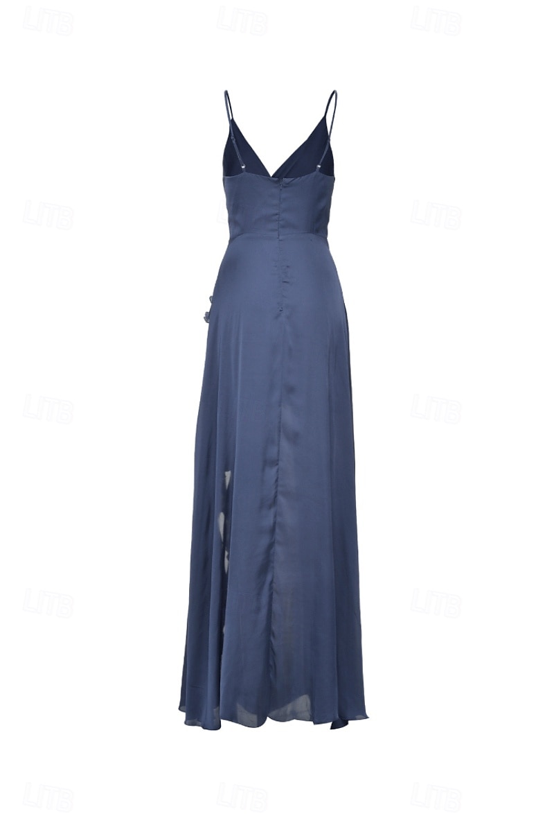Damen Langes Kleid Maxikleid Abschlussballkleid Partykleid Cocktailkleid Unterkleid Mode Party Besonderer Anlass Date Normale Passform Einfach Ärmellos Spaghettiträger Grün Dunkelblau Rosenrot Sommer 2025 - $32.99 –P5