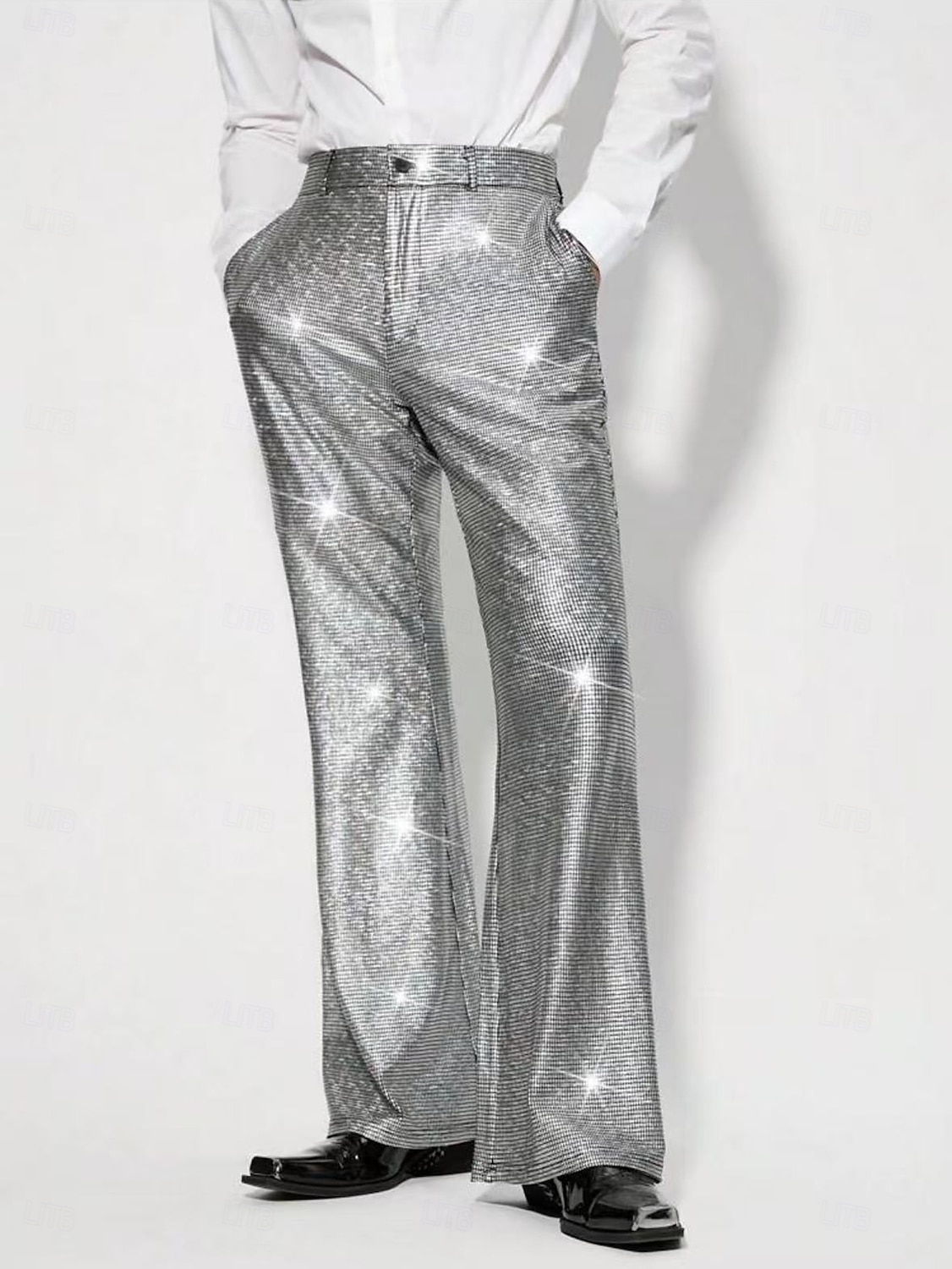 Retrò Vintage Anni '70 Anni '80 Pantaloni a zampa d'elefante Disco Vernice in lattice lucido Metallico Paillettes Per uomo Halloween Carnevale Parata dell'Orgoglio Mese dell'orgoglio Adulti Pantaloni del 2025 a $32.99 –P4