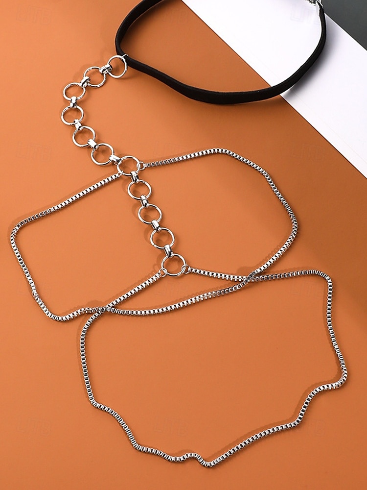 Ham sexy cu lanț elastic pentru coapsă pentru femei – bijuterii de corp reglabile din aur sau argint cu design de lanț inel, ideal pentru ținute de plajă, festivaluri și ținute de petrecere de vară 2025 - $7.99 –P4