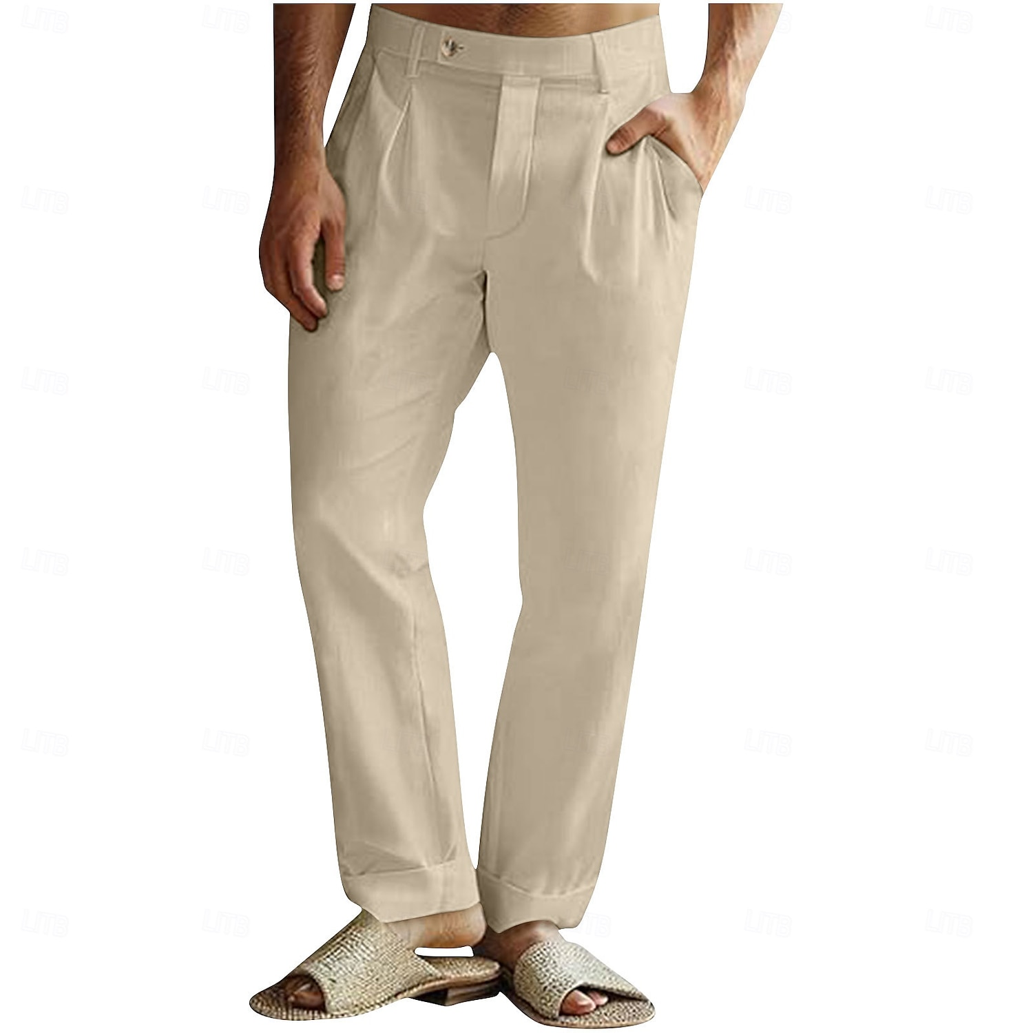 Per uomo Pantaloni di Lino Pantaloni Pantaloni Estivi Pantaloni da Spiaggia Pieghettato Elastico in vita Gamba Dritta Semplice Comodità Traspirante Lunghezza intera Affari Quotidiano Ferie Moda Stile del 2025 a $23.99 –P3