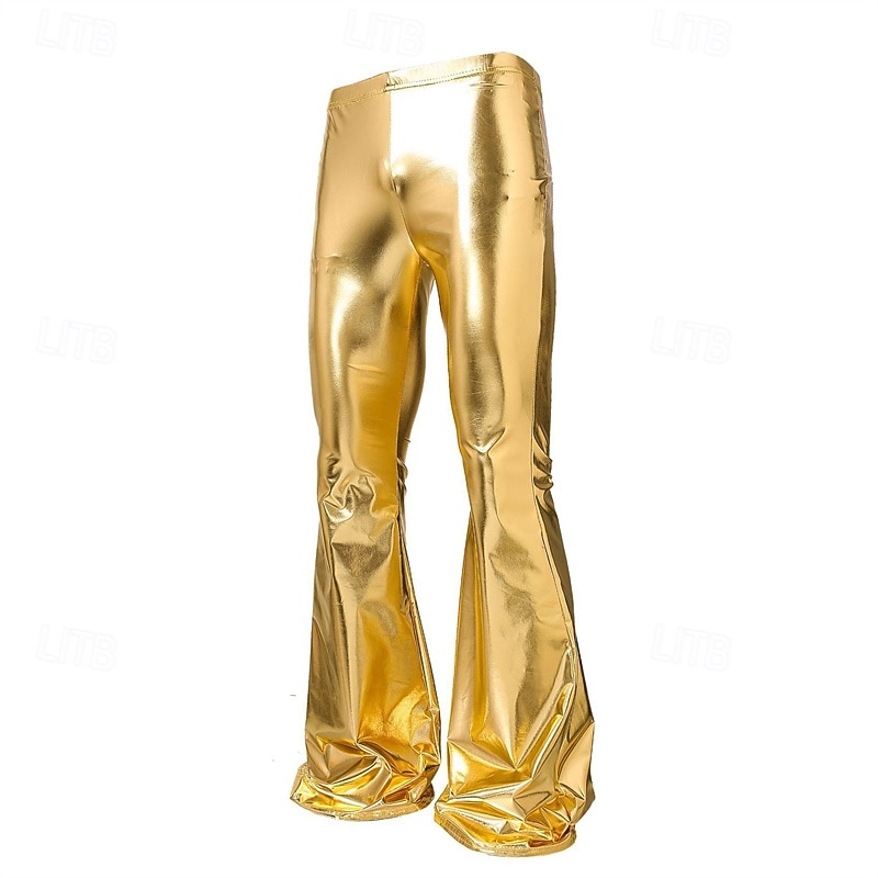 Per uomo Pantaloni da discoteca Pantaloni a Zampa Pantaloni Pantaloni casual Bottoni Tasca Semplice Comodità Feste Palcoscenico Luci da discoteca Moda Casual Oro Micro-elastico del 2026 a $13.49 –P3