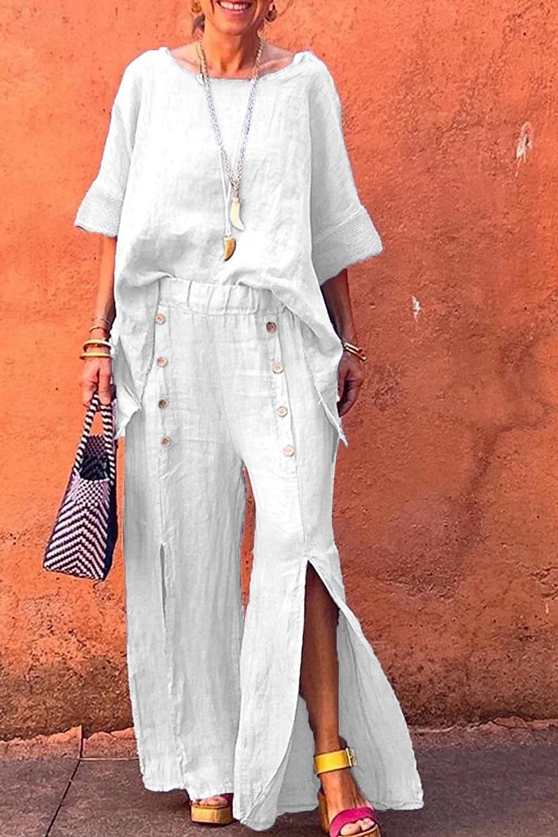 Femmes Short en coton et lin Pantalon inspiré du lin Pantalon en coton et lin Mode Longueur complète Naturel Uni Taille Élastique Fendu Boucle Confortable Extérieur Extérieur Sortir Noir Blanche Vert de 2025 ? $25.99 –P1