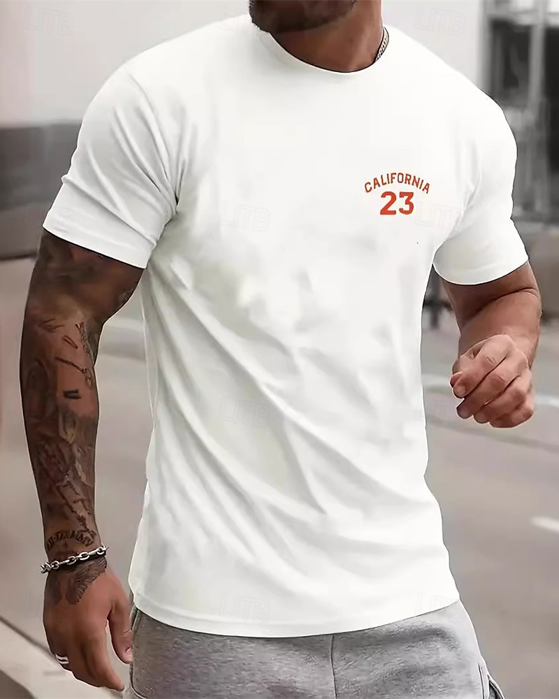 Men's T Shirt Tee Short Sleeve Shirt Tee Top Short Sleeve Crew Neck Summer Letter Print Fashion Designer Basic Print Vacation Street Going out Black White Top Tee for Men 2025 - $17.49 –P3