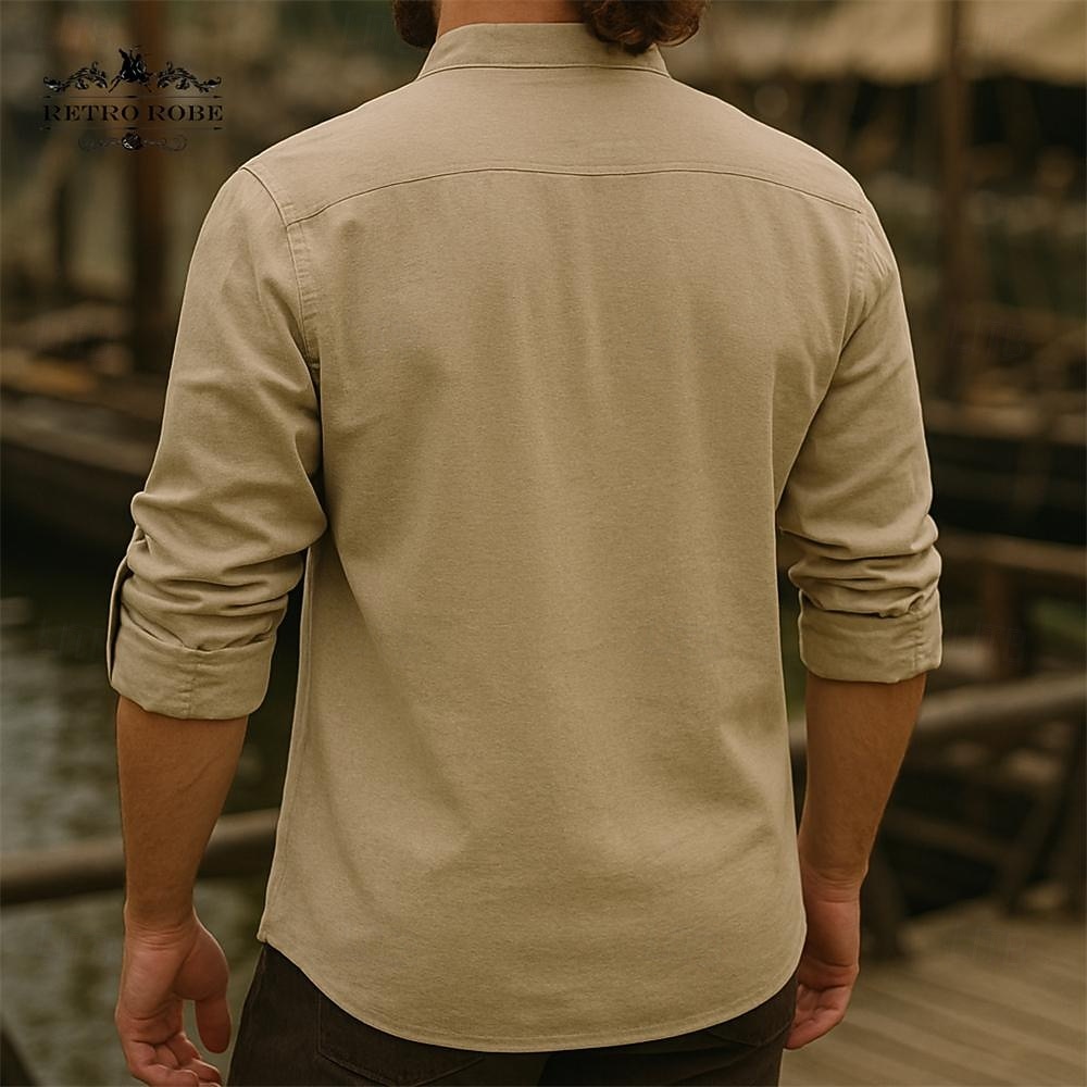 Középkori Reneszánsz 17. század Ing Kalóz Viking Egyszínű Jelmez Férfi Mindszentek napja Farsang Alkalmi / Napi Reneszánsz Vásár LARP Felnőttek Ing Tavaszi nyár 2026 - $29.99 –P11