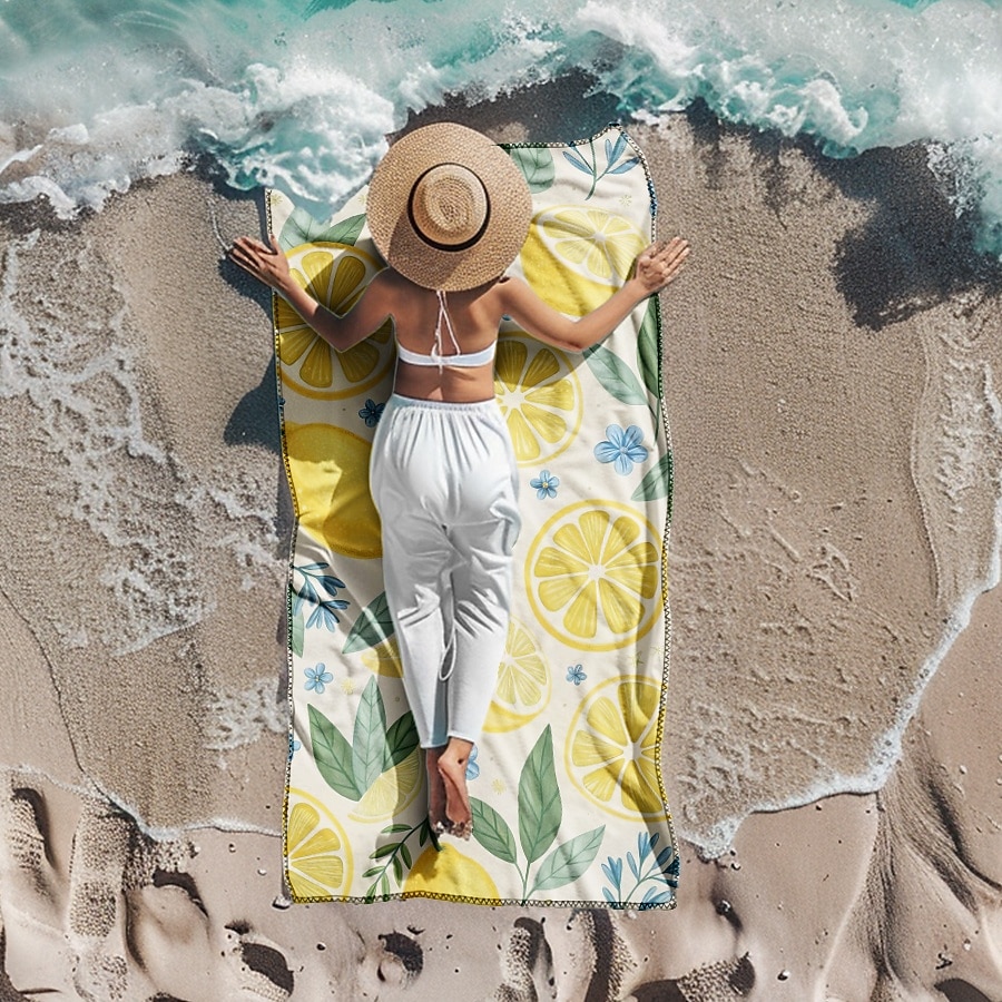 telo mare stampato, telo mare leggero e anti-sabbia ad asciugatura rapida, ideale per viaggi, piscina e uso all'aperto del 2025 a $10.99 –P14