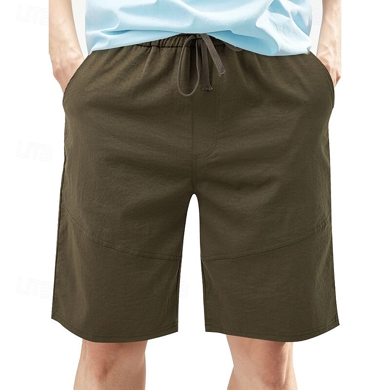 Men's Shorts Summer Shorts Beach Shorts Casual Shorts Pocket Drawstring Elastic Waist Plain Comfort Breathable Short Outdoor Vacation Sport Casual Black White 2025 - $17.99 –P18