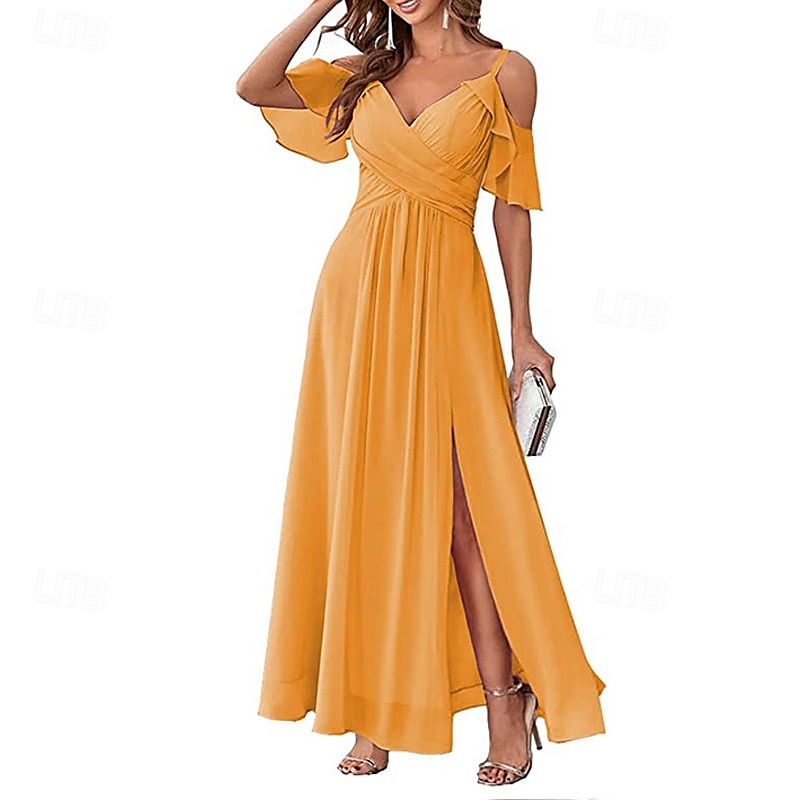 Femmes Robe Longue Maxi Robe Robe de Bal Robe de Soirée Robe de Cocktail Mode Soirée Occasion Spéciale Date Coupe régulière Uni Manche Courte Col en V Jaune Vert Claire Bleu Vert Été de 2025 ? $31.99 –P9