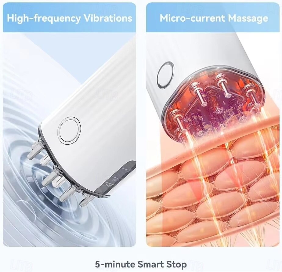 3 In 1 EMS Electric Hair Scalp Massager Brush Hair Oil Applicator LED ...
