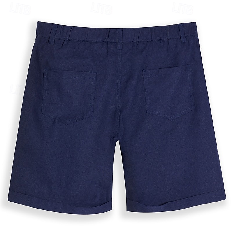 Per uomo Shorts Shorts di Lino Shorts eleganti Pantaloncini Estivi Shorts da Spiaggia Tasca Elastico in vita Gamba Dritta Semplice Comodità Traspirante Lunghezza al ginocchio Affari Casuale Quotidiano del 2025 a $29.99 –P5
