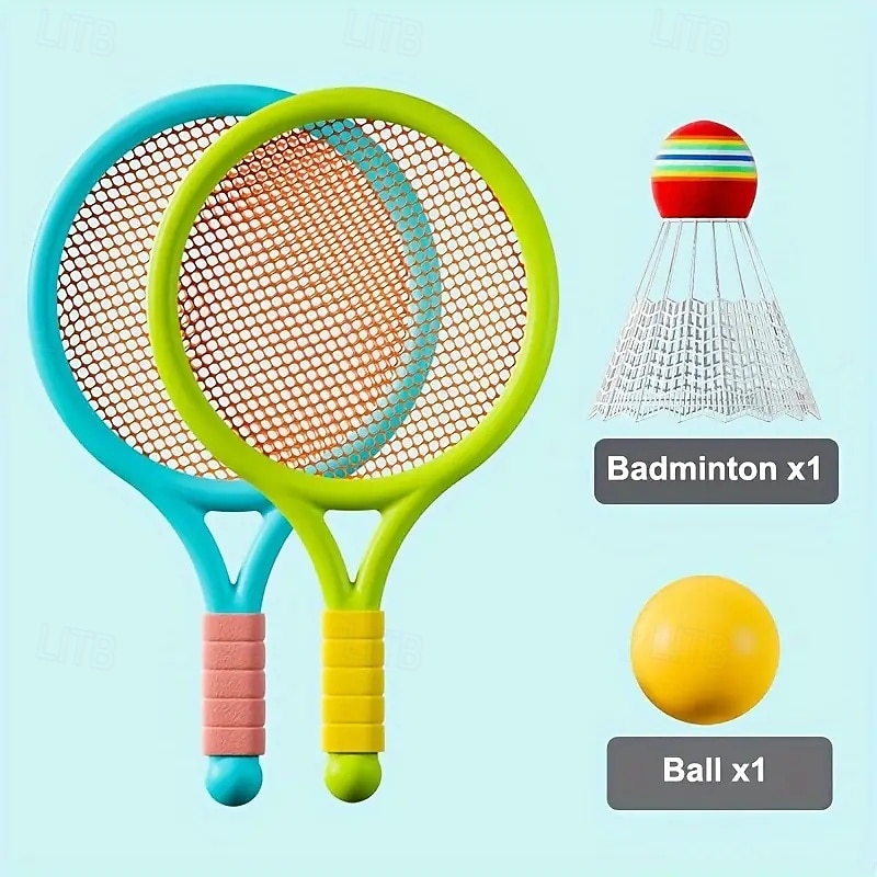 Badminton Racket Indoor And Outdoor Leisure Sports Tennis Racket Set Interactive Game Activity Toy Educational Toy Round Ball Color Red Or Yellow Random As Birthday Halloween Christmas Gift 2025 - $20.99 –P7
