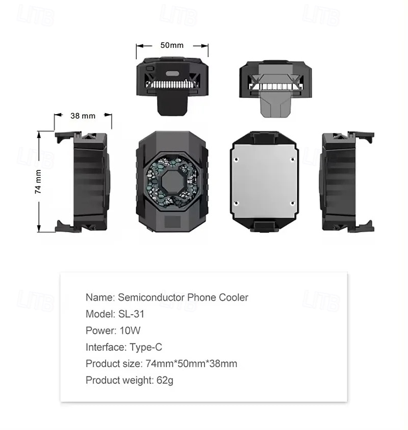 SL31 Mobile Phone Back Clip Cooler with TEC Semiconductor Cooling and LED Temperature Display for Gaming 2025 - $31.99 –P2